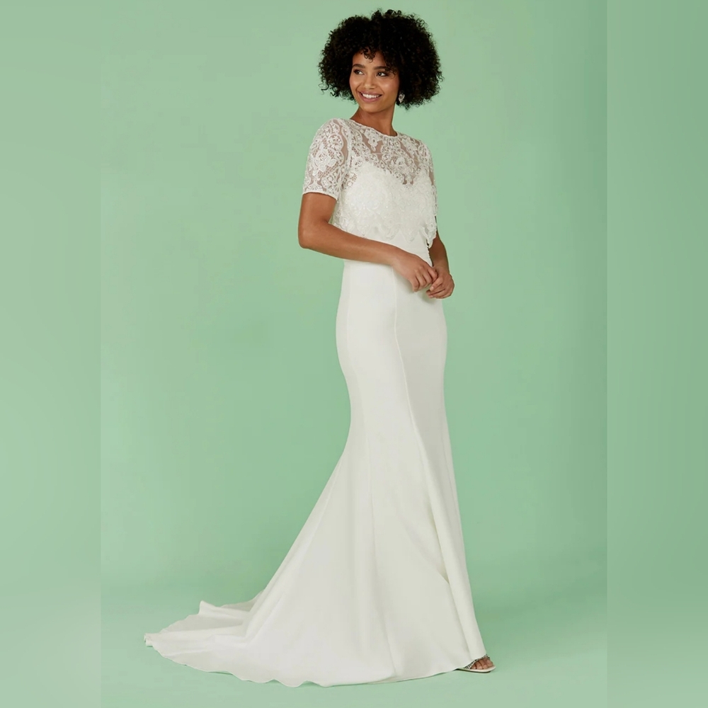 NWT Chi Chi London White Bridal Prom Gown - 14 & 16